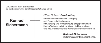 Traueranzeige von Konrad Sichermann von Pegnitz-Zeitung